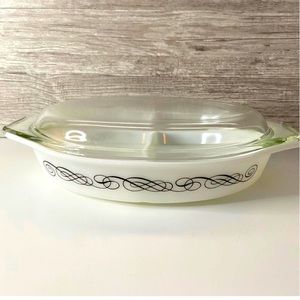 Vintage Pyrex Black Scroll